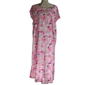 Pink By K-Mart Butterfly Long Gown Nightgown Size 1X